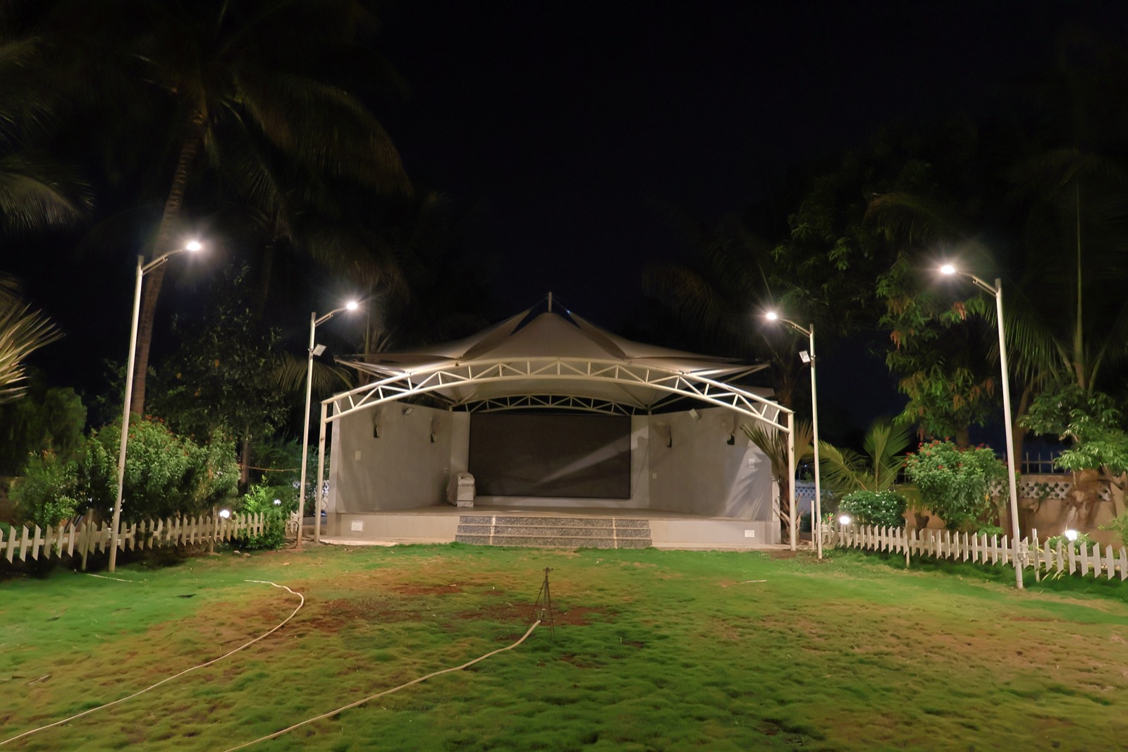 Event Lawn & Stage at Night